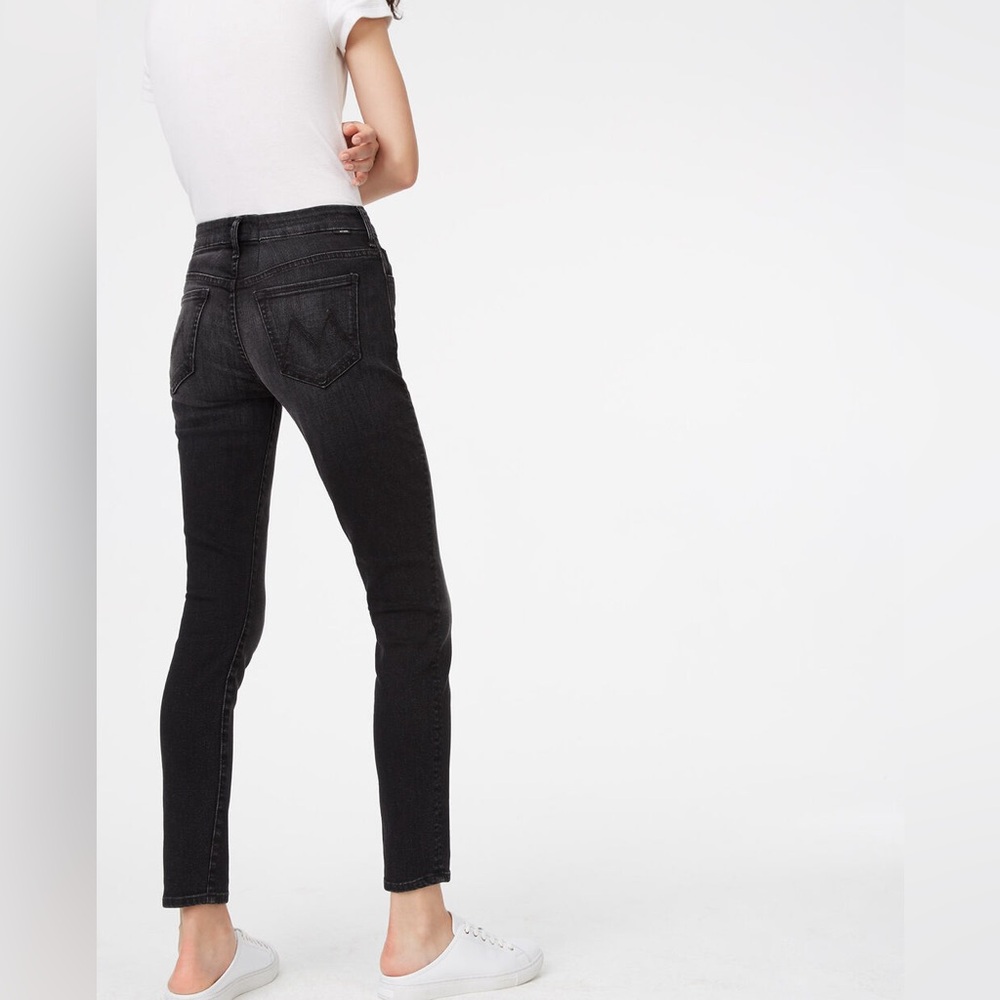 MOTHER high waisted skinny looker black jean 25